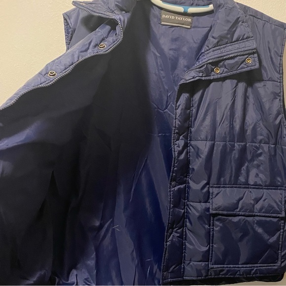 David Taylor Vest Mens Size XL Snaps & Zipper Blue Pockets - Picture 9 of 14